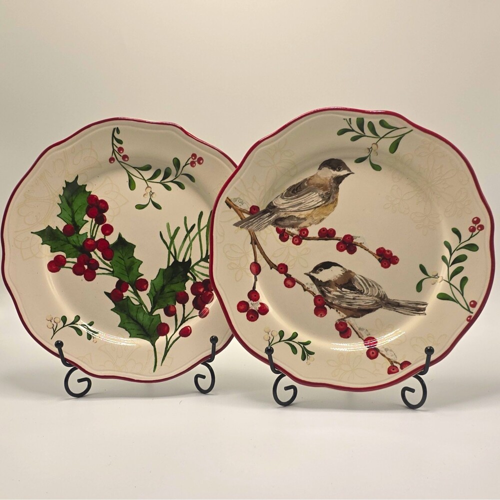 Lot of 2 Better Homes & Gardens Winter Forest Salad Plates Holiday Heritage